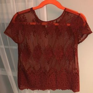 Lace sheer top